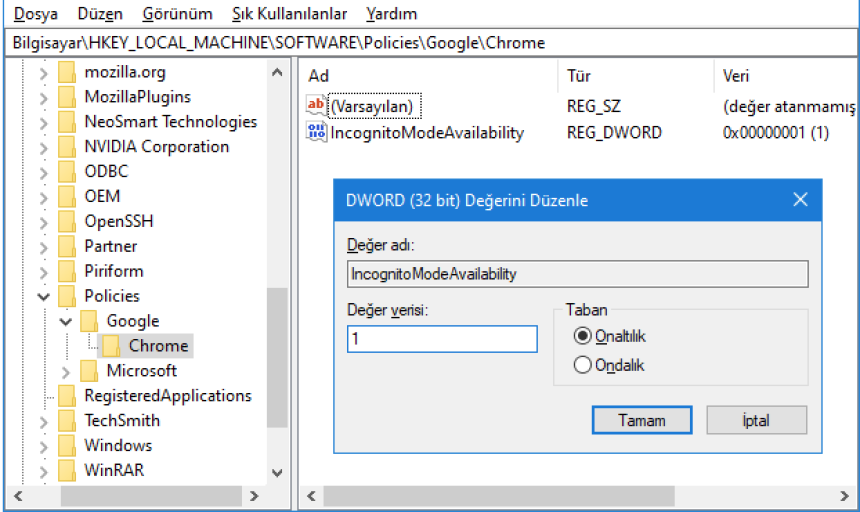 Chrome-Regedit